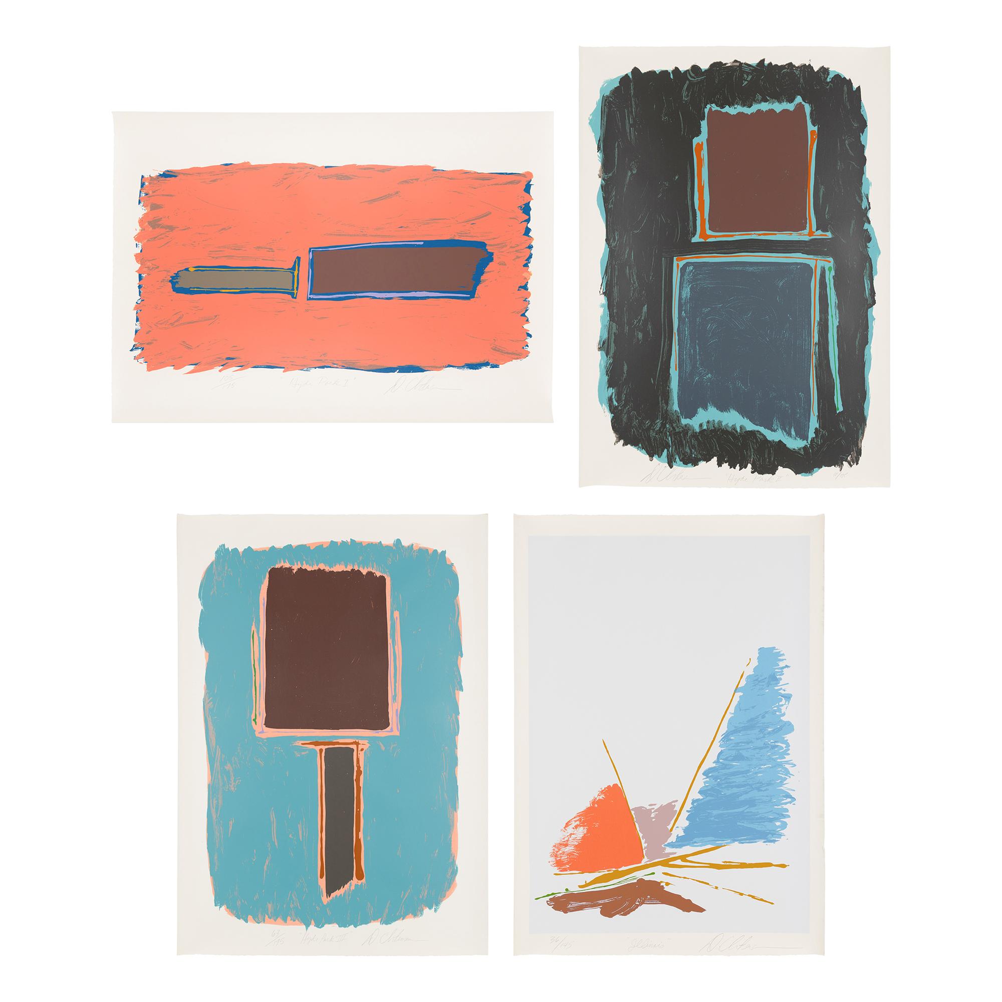 Dan Christensen (American, 1942-2007) — Illinois, Hyde Park I, Hyde Park II, and Hyde Park III (four works), 1979-1980