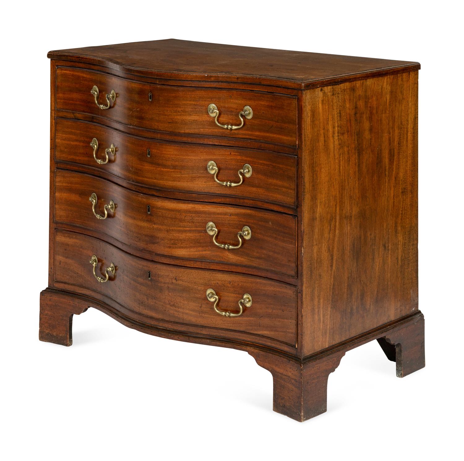 A George III Mahogany Serpentine-Front Commode