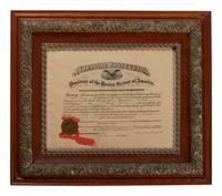 ROOSEVELT, Theodore (1858-1919). Partly-printed commission signed ("Theodore Roosevelt"). Washington, D.C., 18 March 1903.
