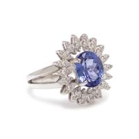 TANZANITE AND DIAMOND RING