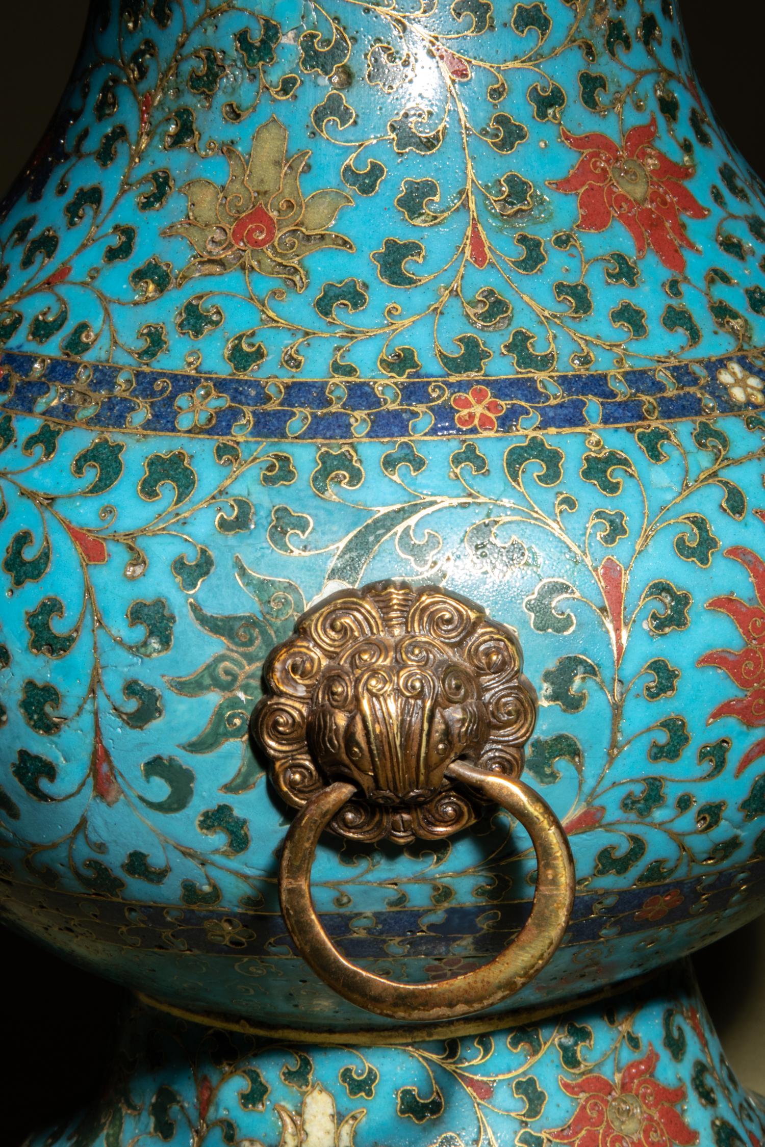 A Cloisonné Enamel Hu Vase