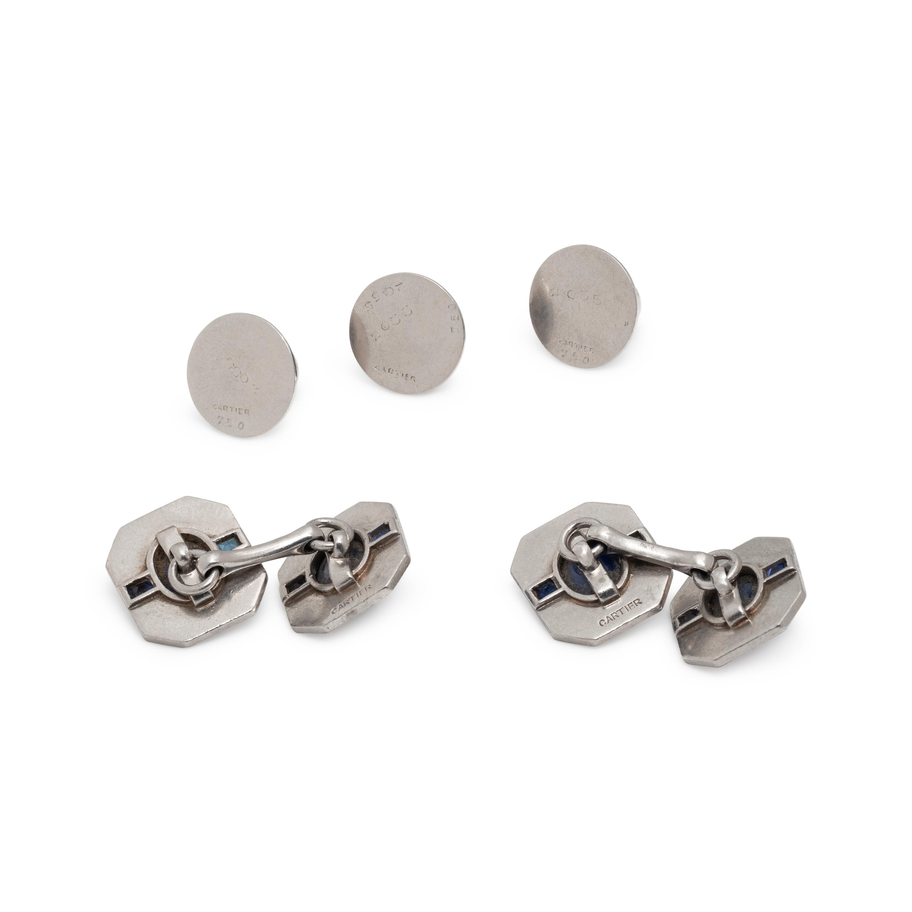 CARTIER, SAPPHIRE DRESS SET