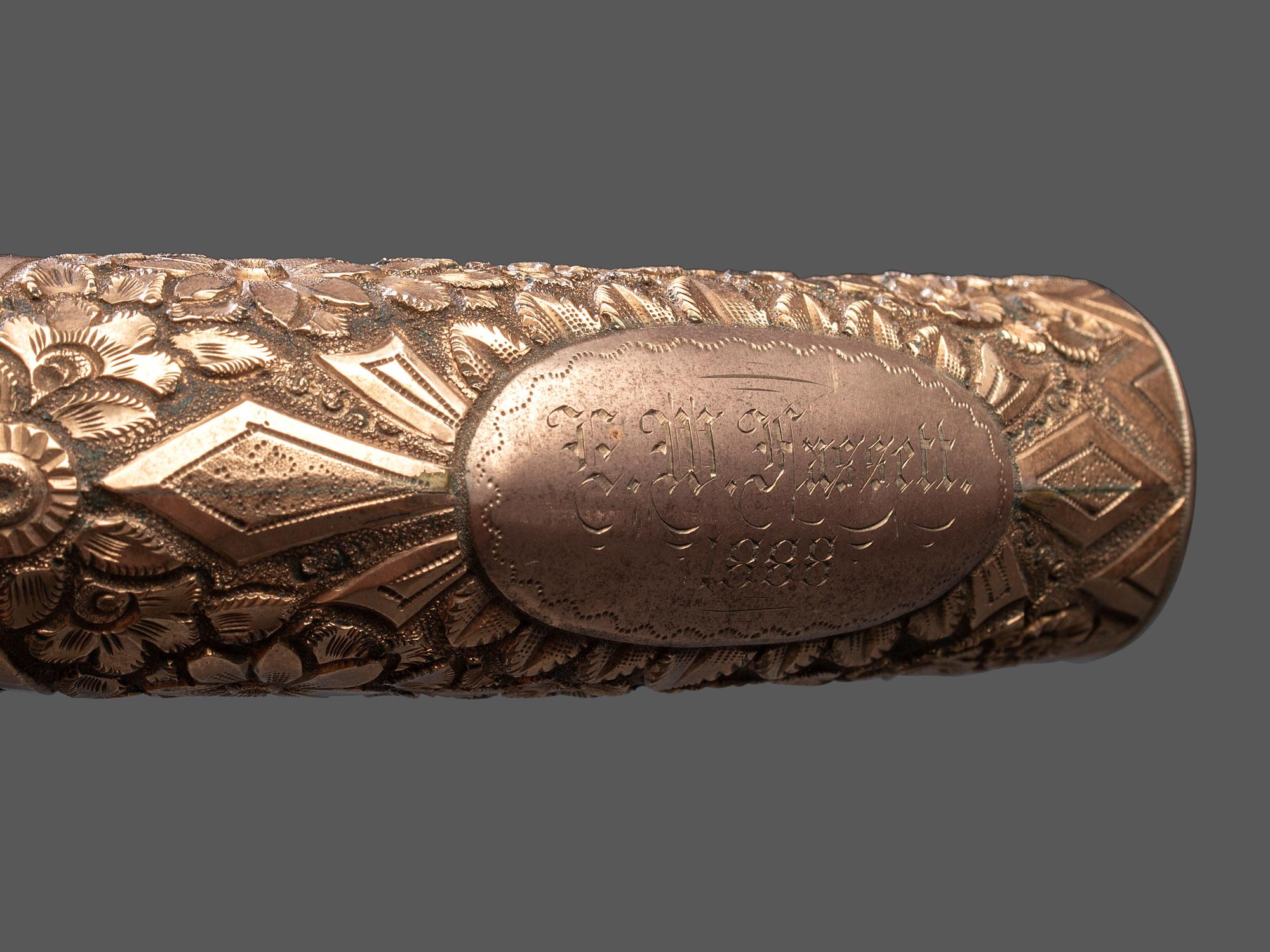 A Victorian Gold Handled Walking Stick