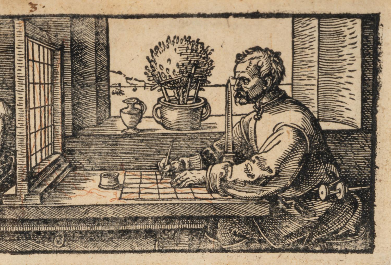 Draughtsman Making a Perspective Drawing of a Reclining Woman