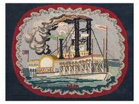A Needlework Picture of the Paddleboat Natchez