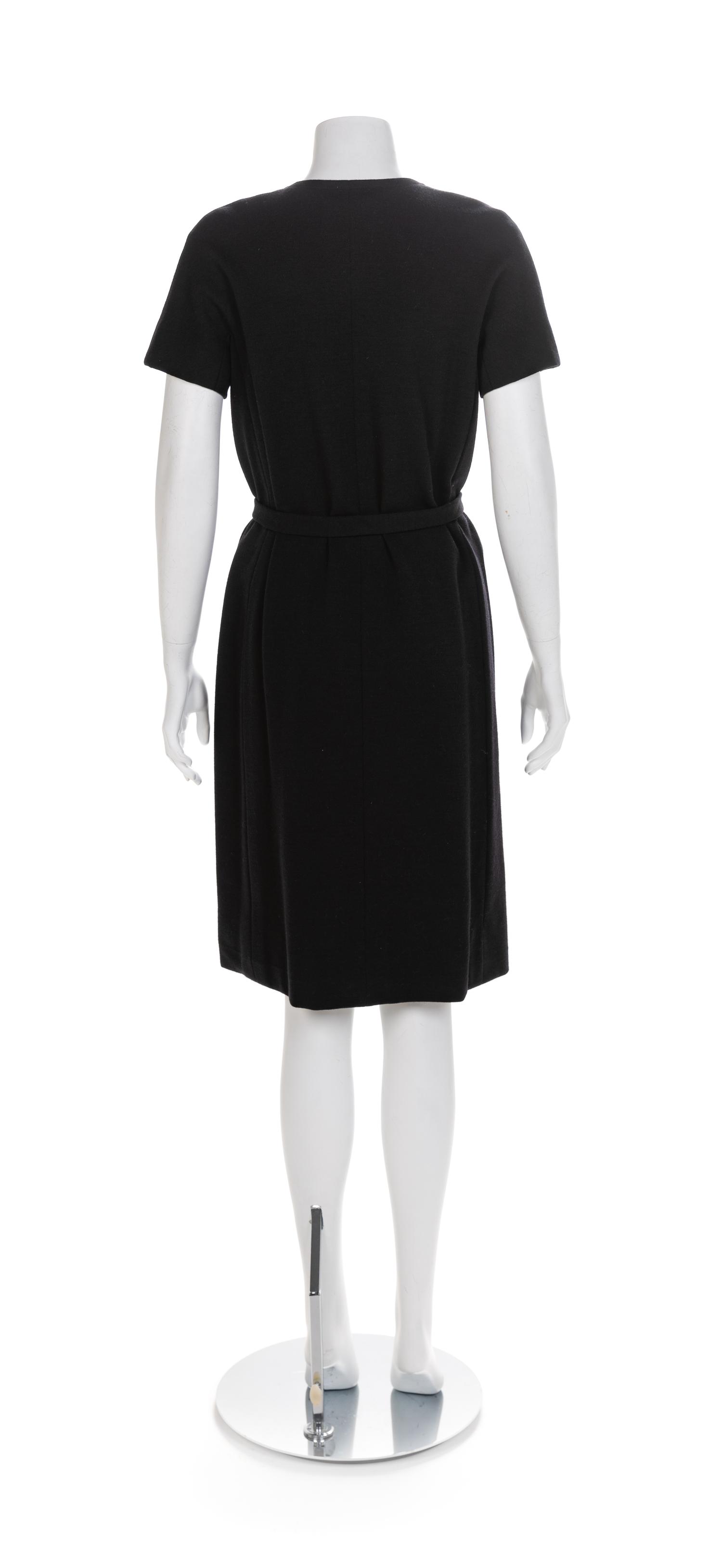 Norman Norell Black Knit Dress, 1960s No size label
