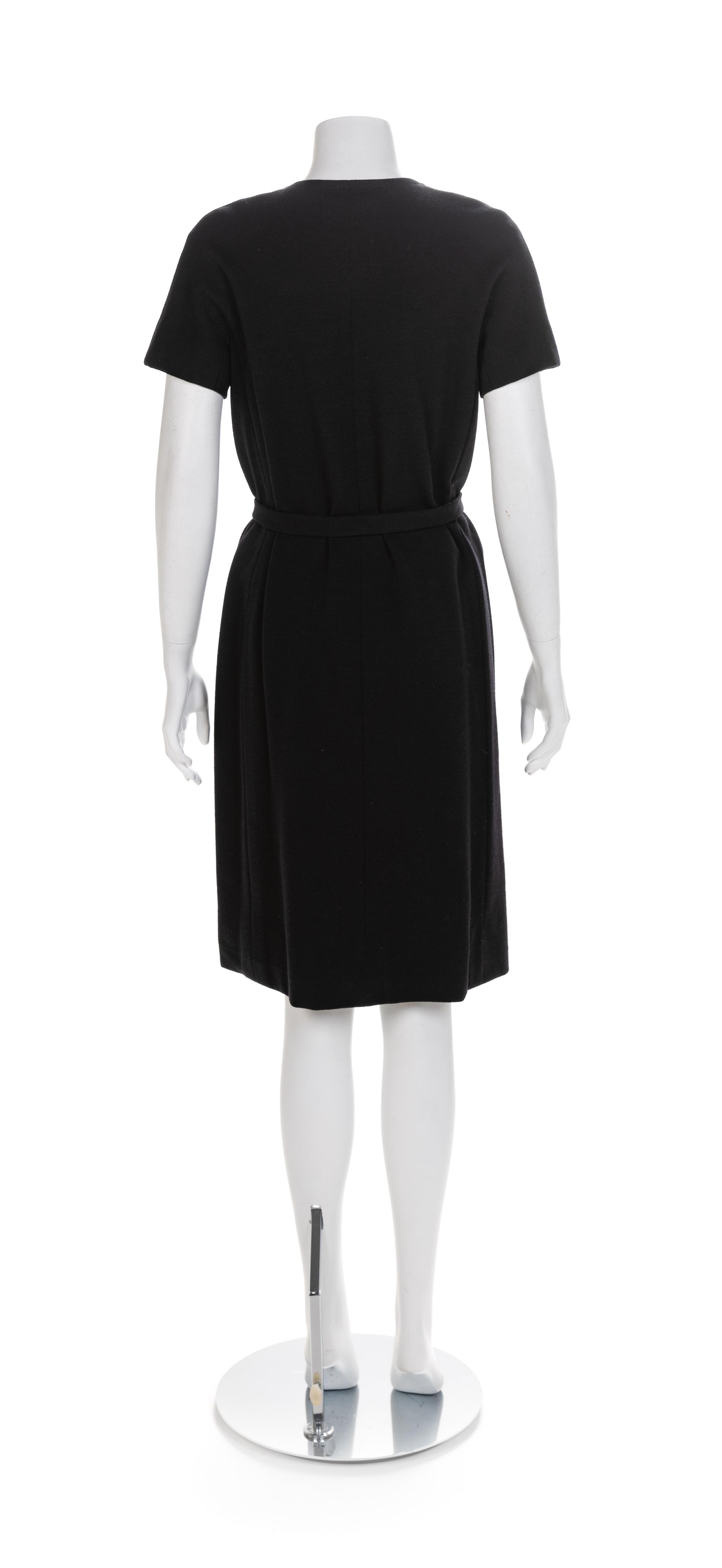 Norman Norell Black Knit Dress, 1960s No size label