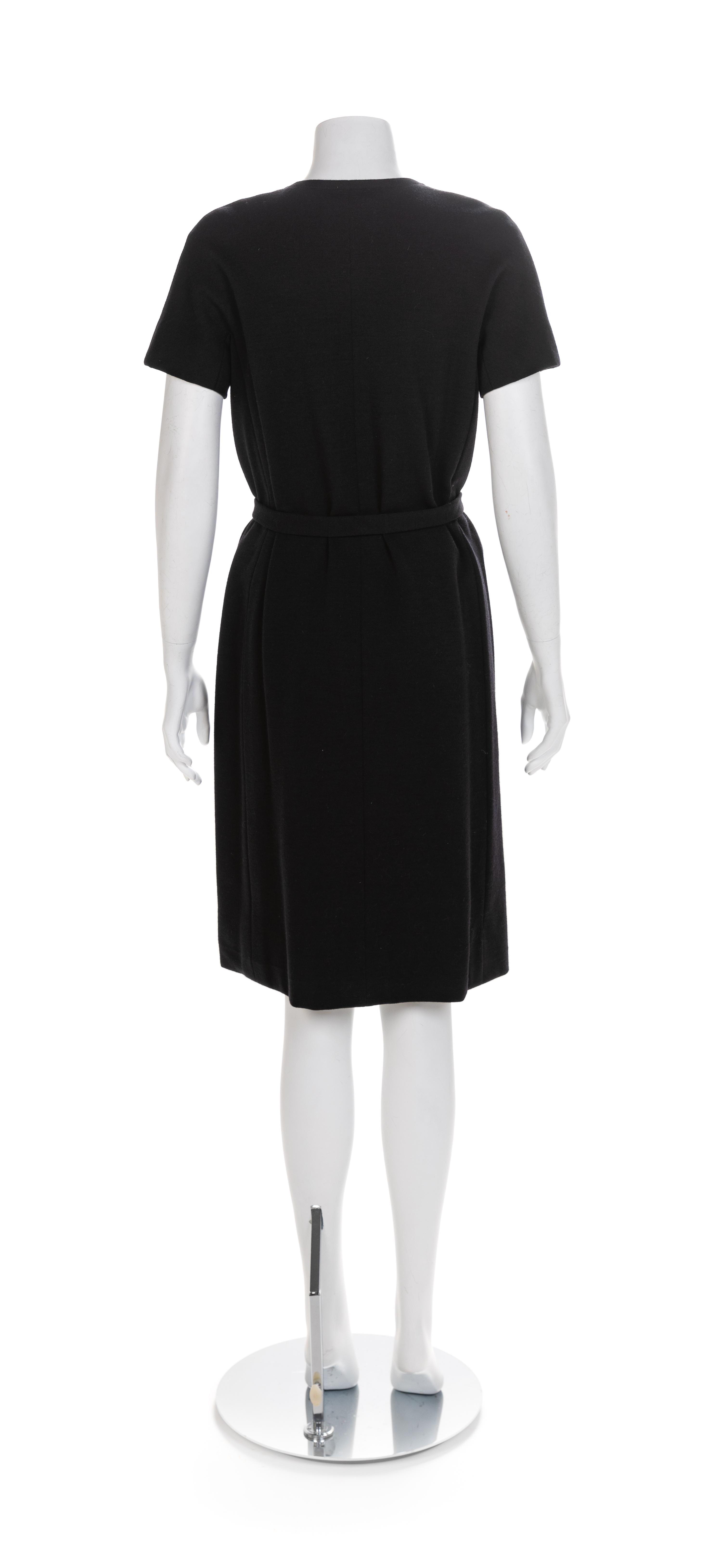 Norman Norell Black Knit Dress, 1960s No size label