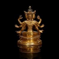 A Tibeto-Chinese gilt bronze figure of a Bodhisattva 藏傳觀音銅鎏金造像 18th century ????