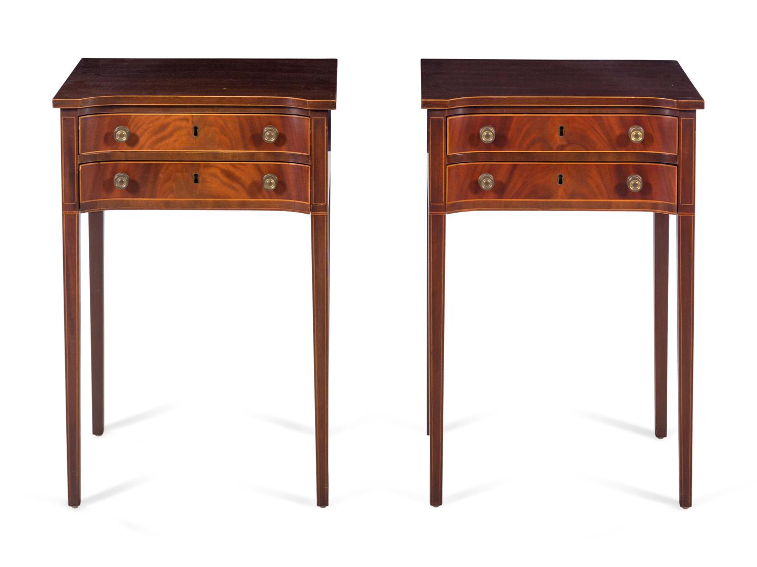 A Pair of Kittinger Federal Style Mahogany Side Tables