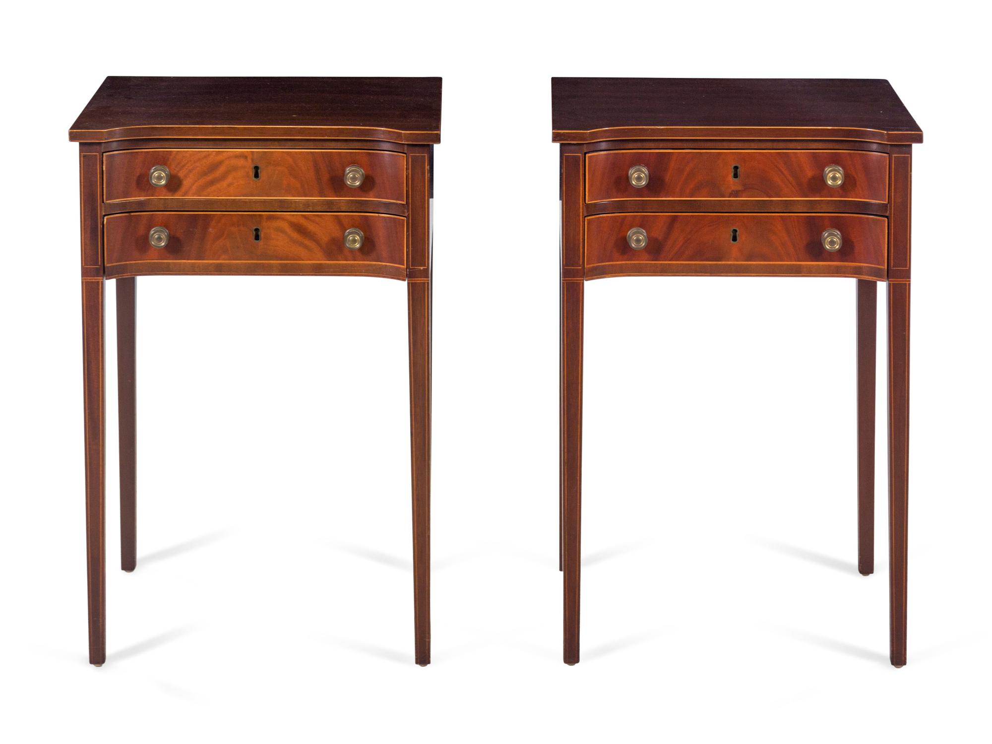 A Pair of Kittinger Federal Style Mahogany Side Tables