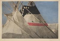 Two Western Decorative Etchings Larger: 13 1/3 x 19 1/2 inches.