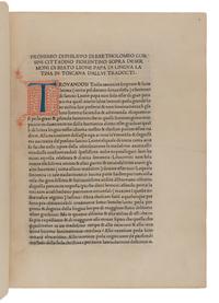 LEO I (ca 360-461, Pope from 400). Sermones et epistolae . Translated from Latin into Italian by Filippo Corsini. Florence: [Antonio di Bartolommeo Miscomini], 21 May 1485.