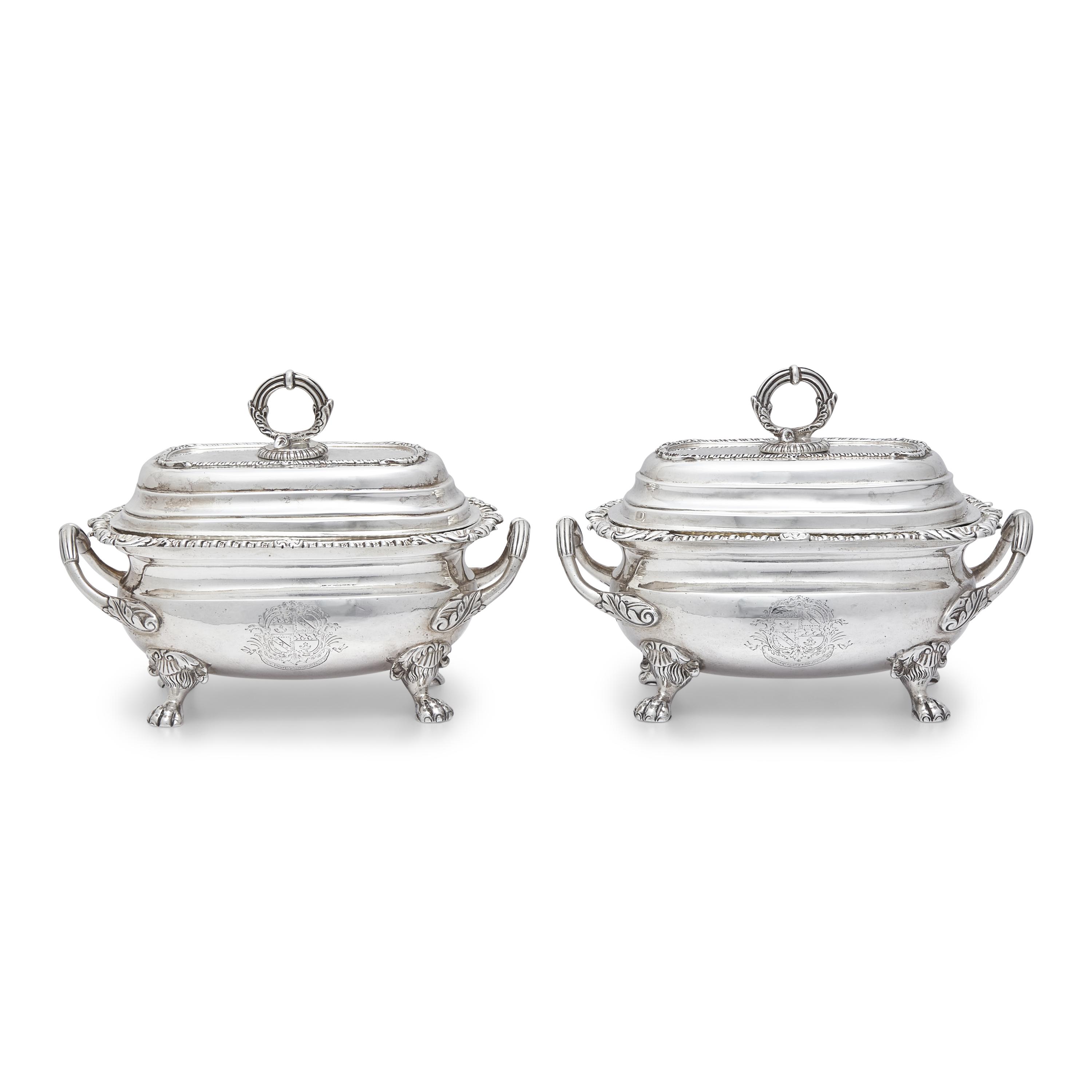 Two Impressive George III Sterling Silver Sauce Tureens