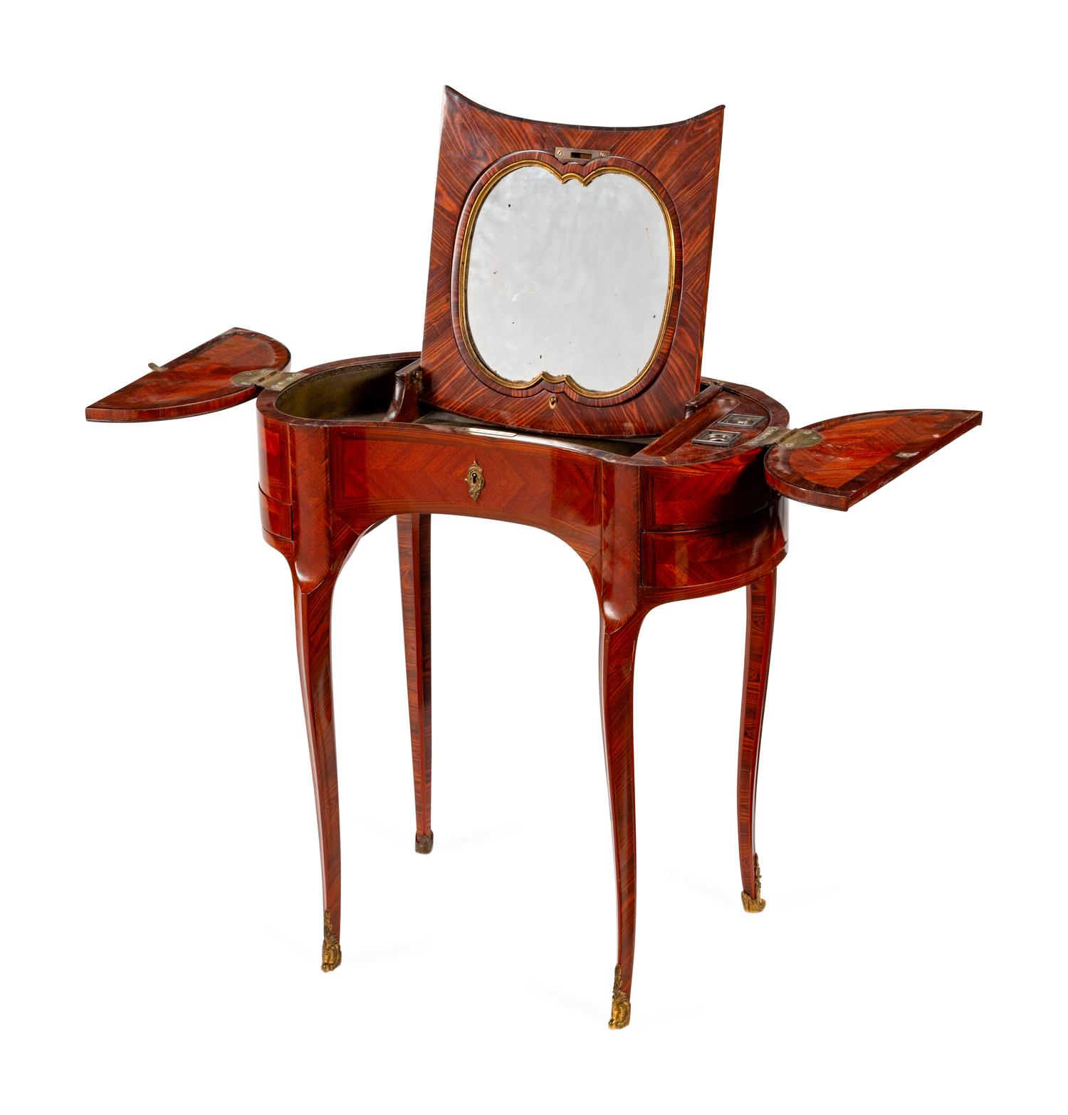 A French Mechanical Kidney-Shaped Dressing Table — 19TH CENTURY