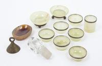 A Group of Silvered Metal-Mounted Hardstone Articles Diameter of largest 2 1/2 inches. — 20TH CENTURY