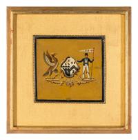An English Painted Coach Panel with a Coat of Arms