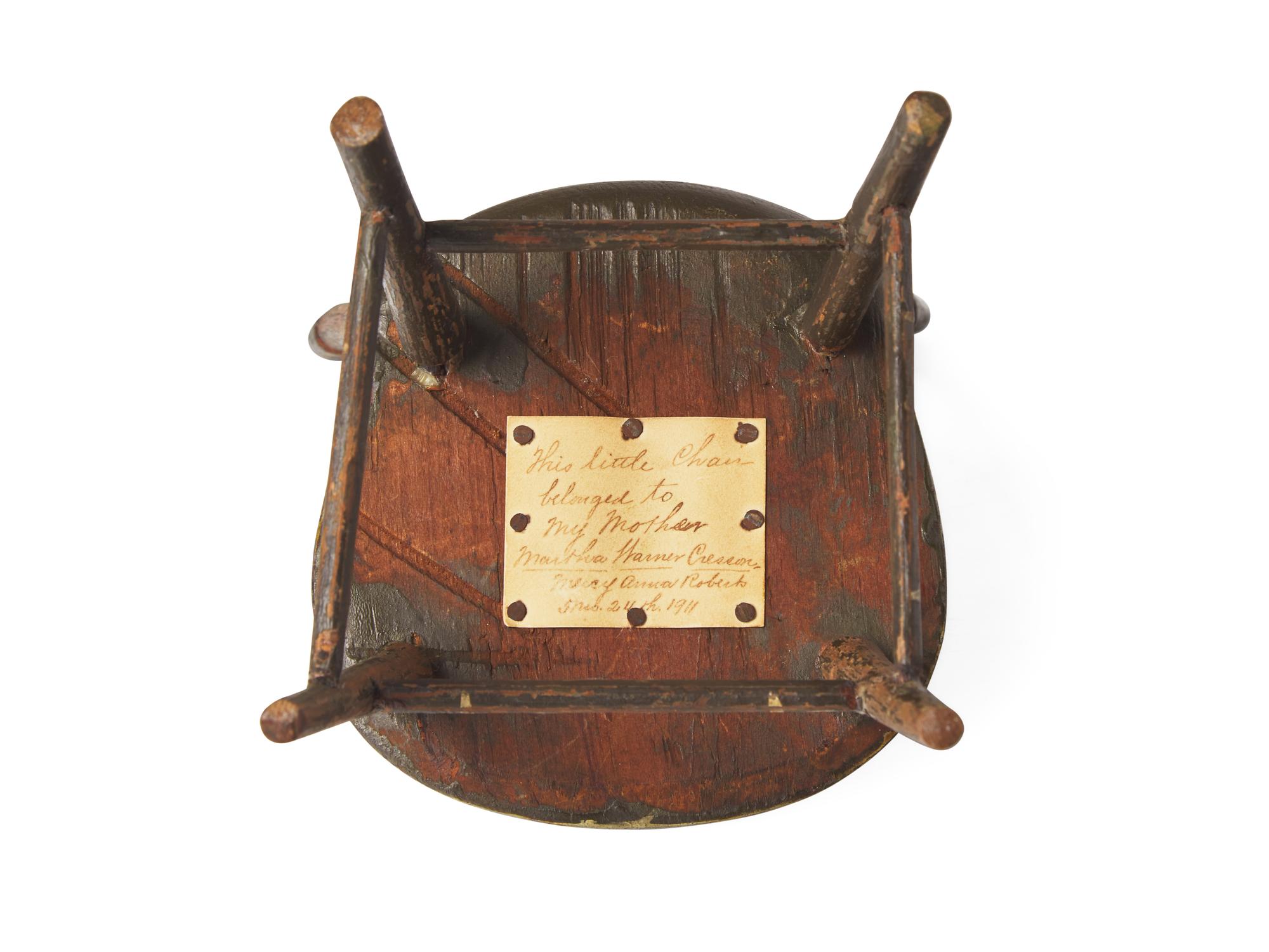 A Miniature Painted and Decorated Windsor Chair