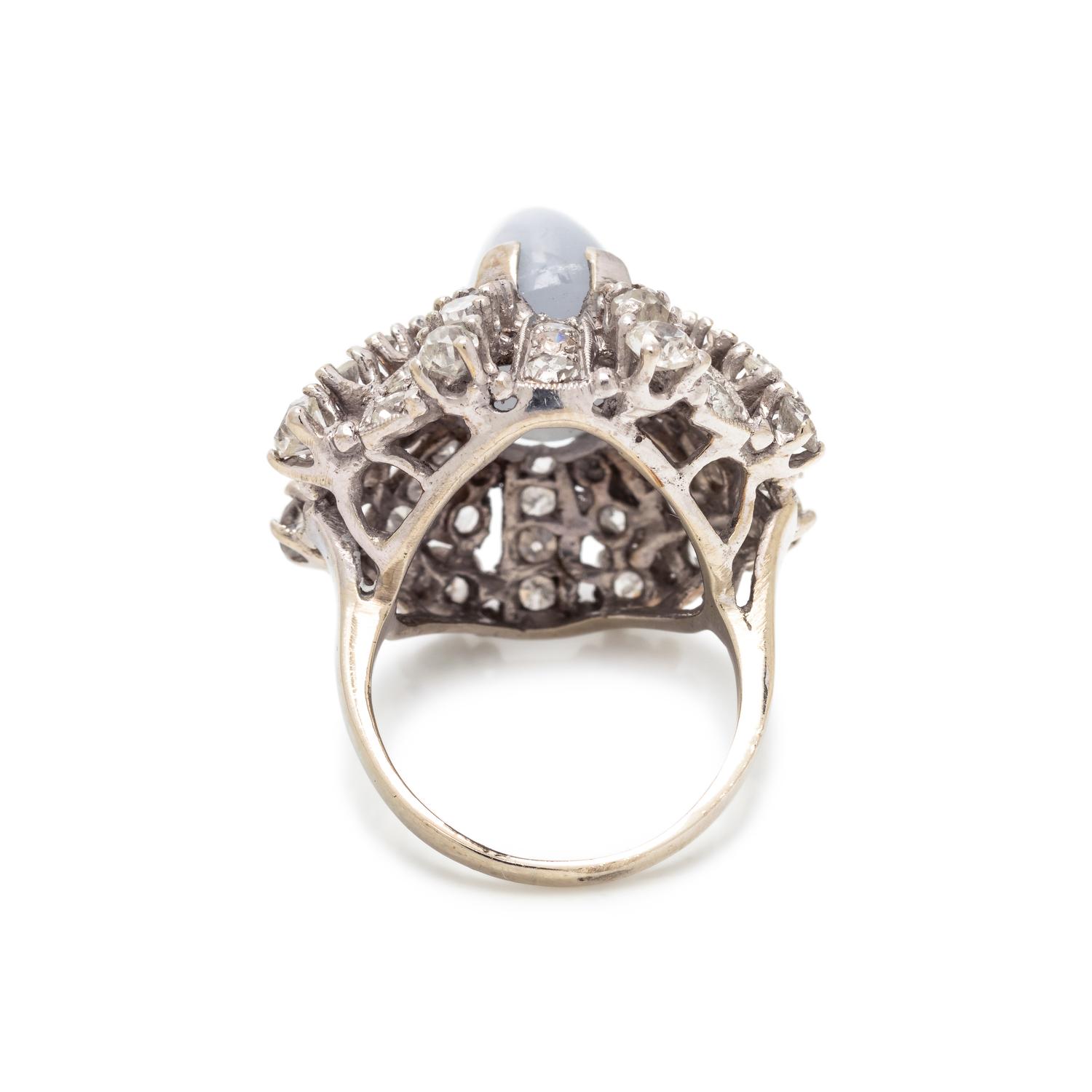 STAR SAPPHIRE AND DIAMOND RING