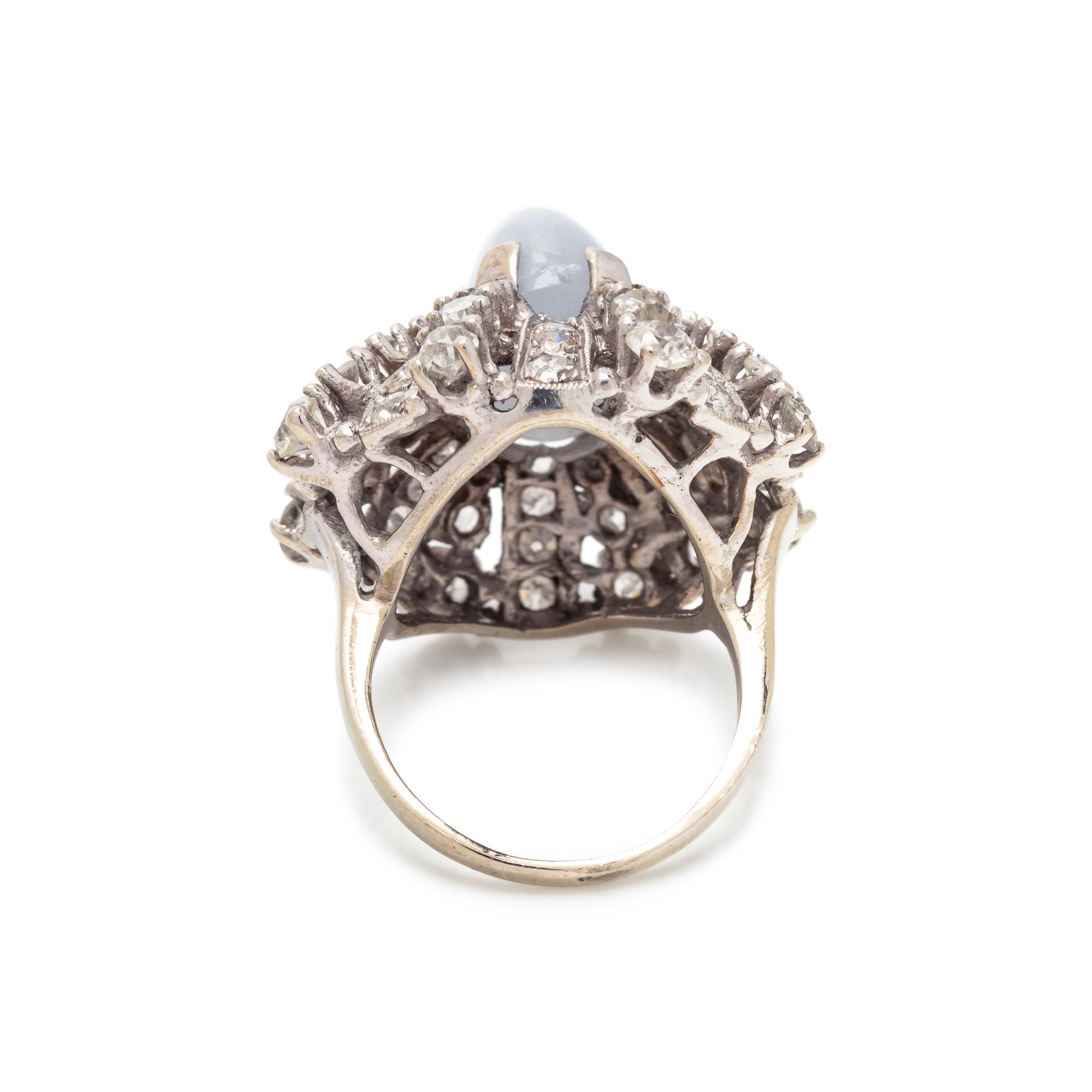 STAR SAPPHIRE AND DIAMOND RING