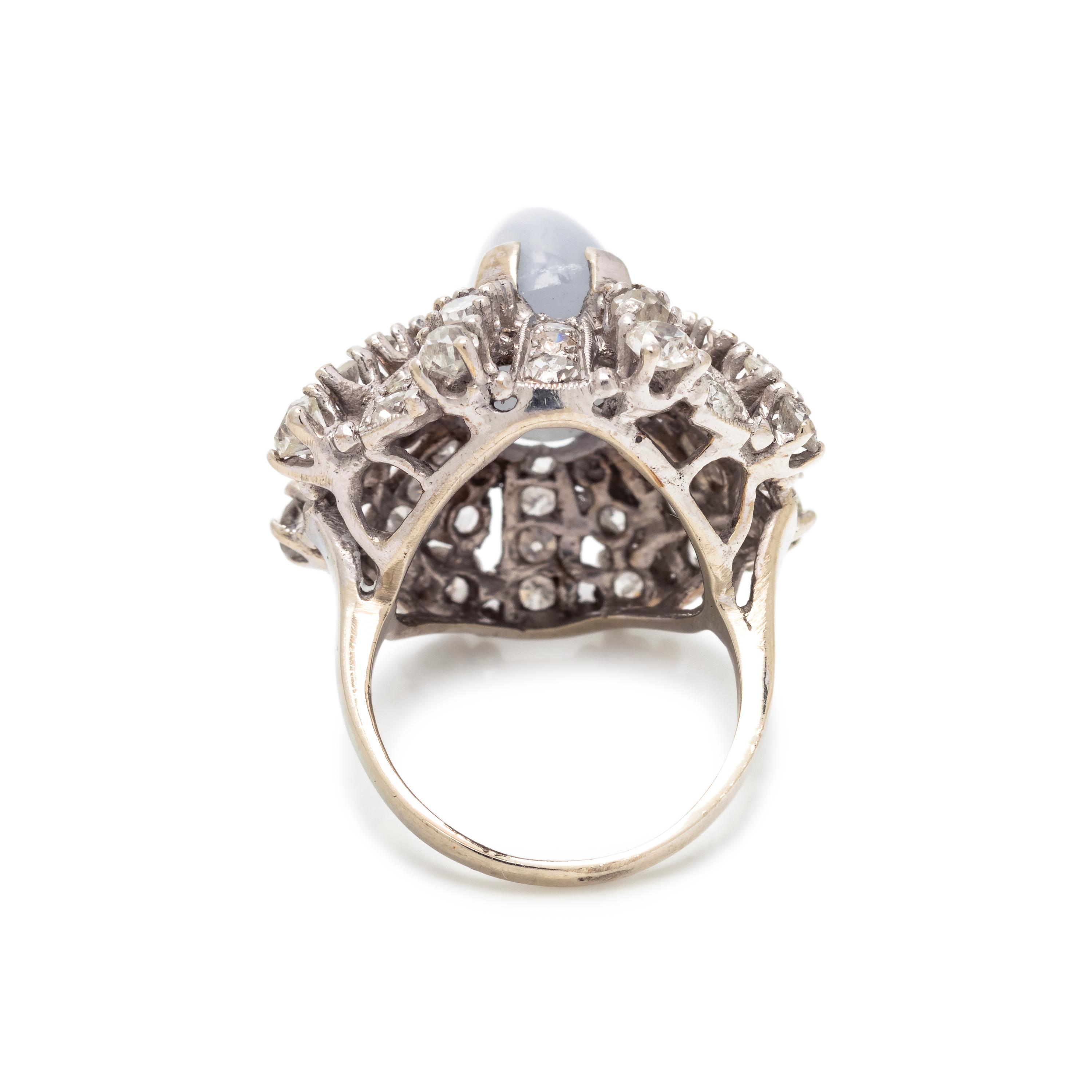 STAR SAPPHIRE AND DIAMOND RING