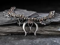 Navajo Silver Squash Blossom Necklace