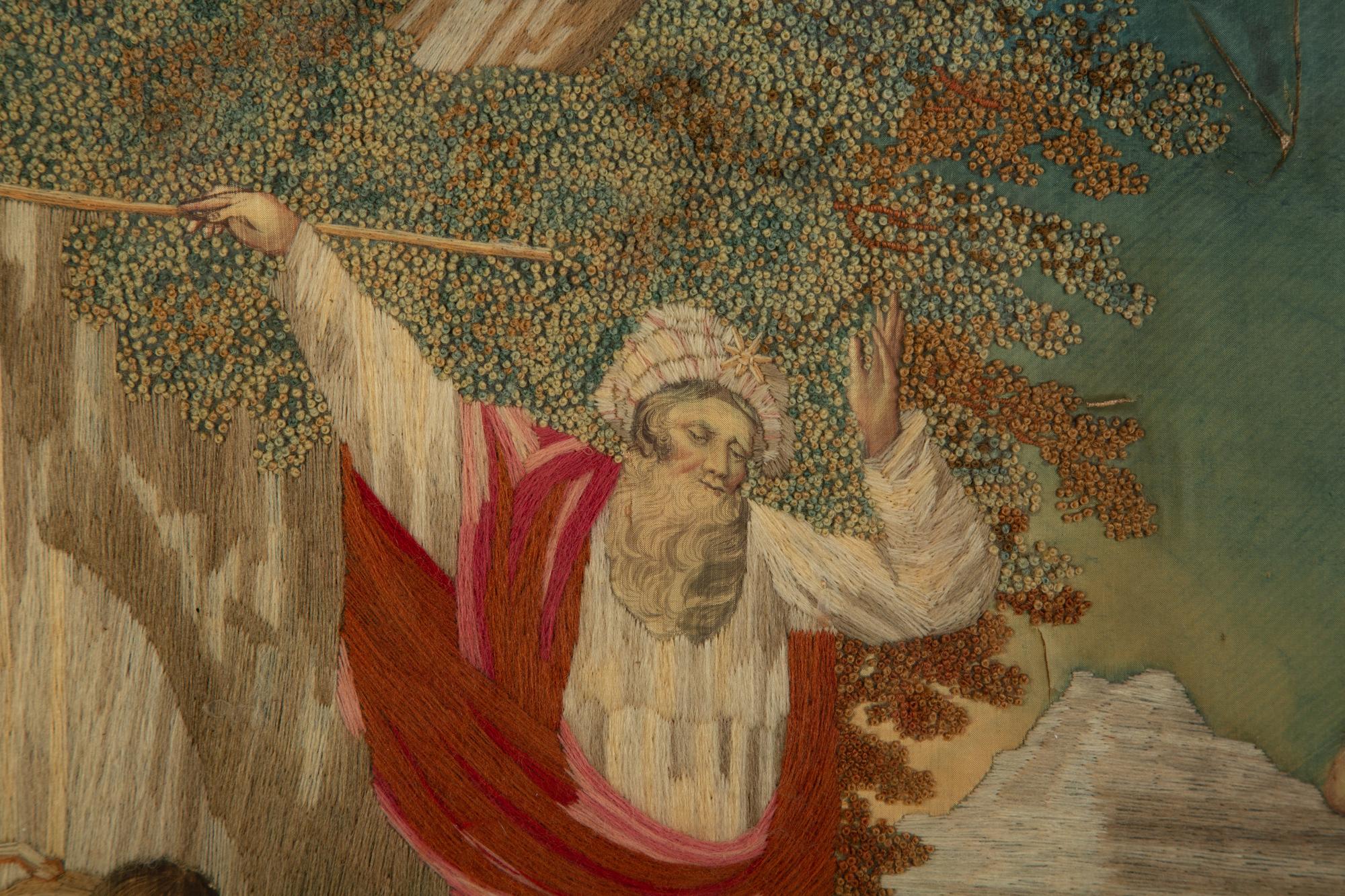 Four Needlework and Silk Pictures