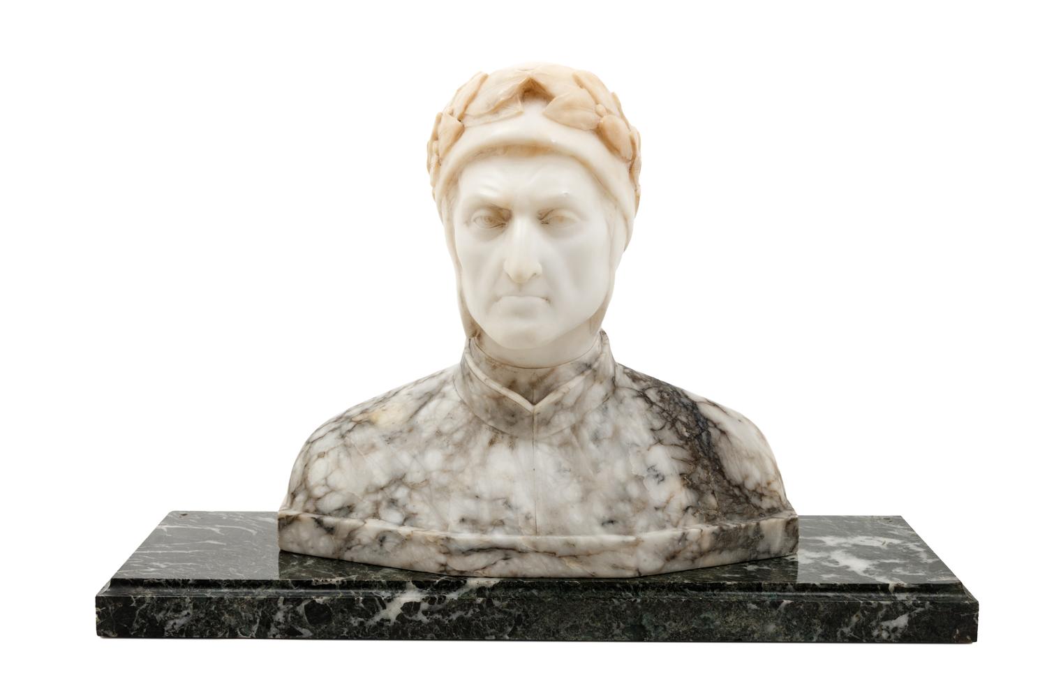 An Italian Alabaster Bust of Dante Alighieri