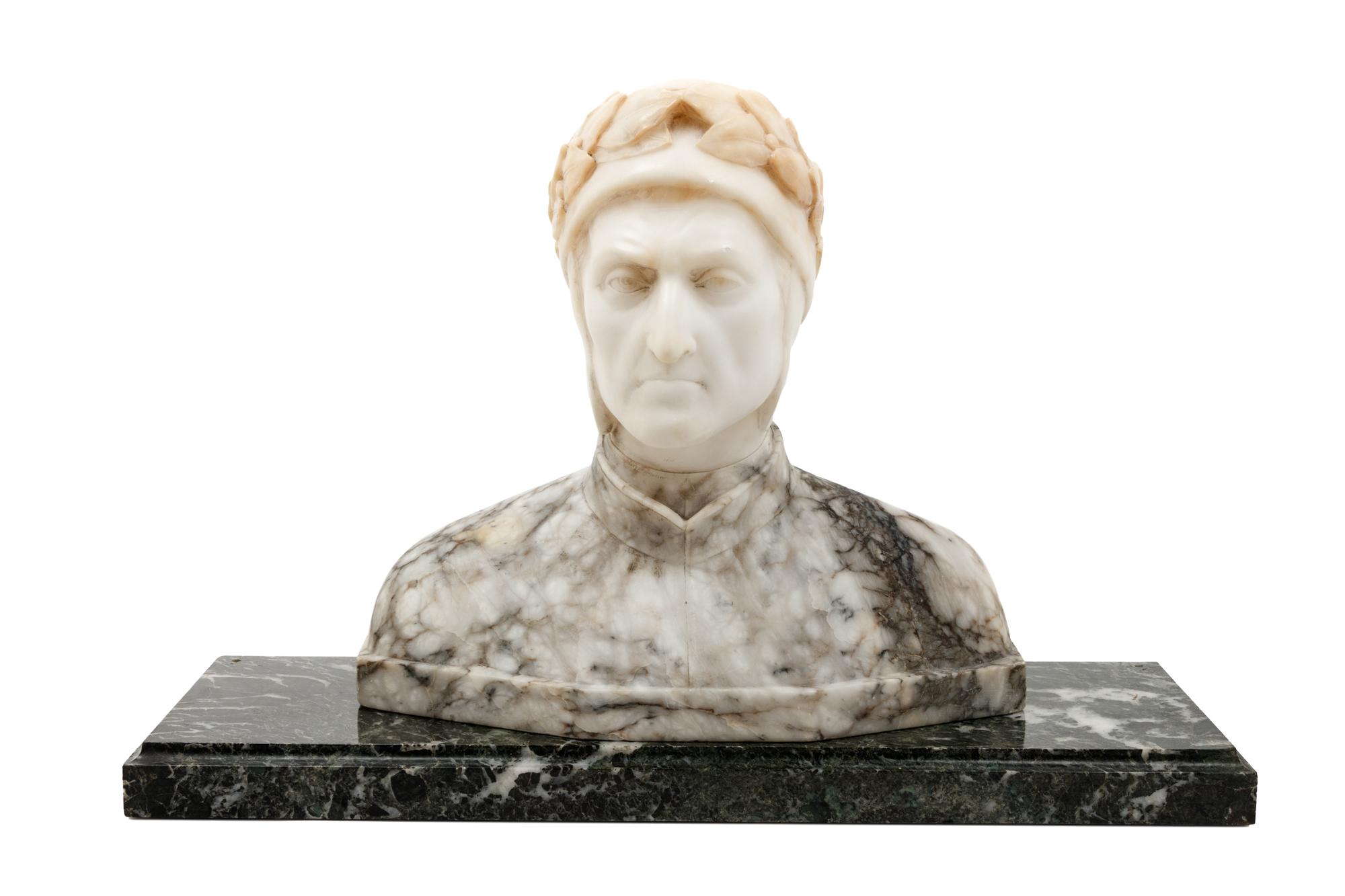 An Italian Alabaster Bust of Dante Alighieri