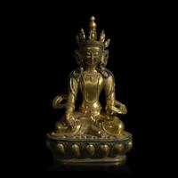 A Chinese Gilt Bronze Bodhisattva 鎏金銅菩薩坐像