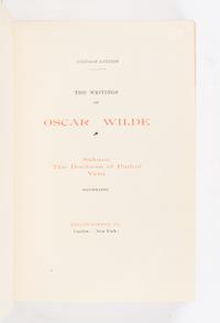 [BINDINGS]. WILDE, Oscar (1854-1900). Writings . London and New York: Keller-Farmer Co., 1907.