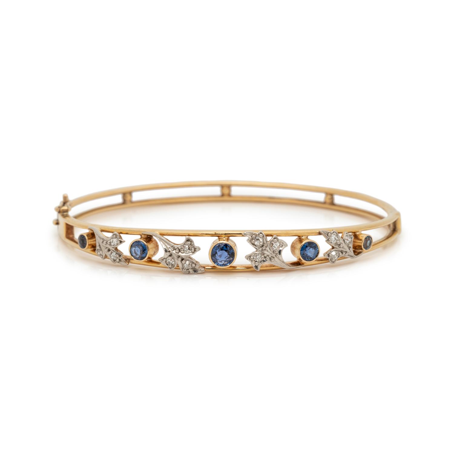 SAPPHIRE AND DIAMOND BANGLE BRACELET