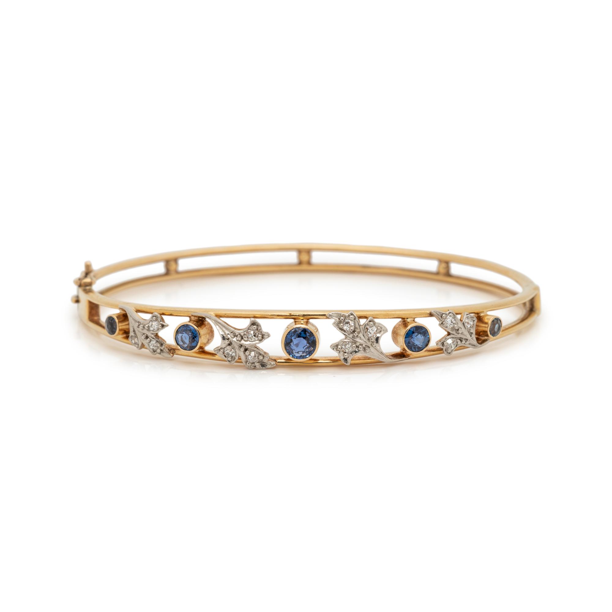 SAPPHIRE AND DIAMOND BANGLE BRACELET
