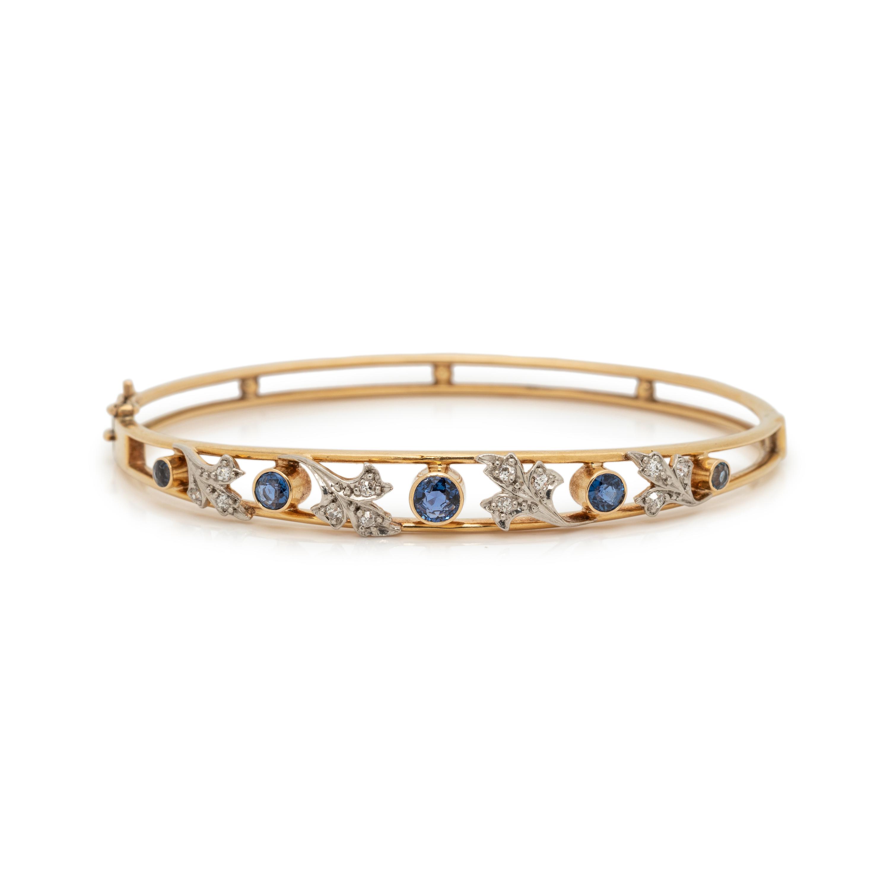 SAPPHIRE AND DIAMOND BANGLE BRACELET