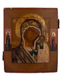 Russian Icon of the Mother of God Kazanskaya — 19TH CENTURY