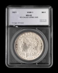 A 1921 Morgan: Zerbe Die $1 Coin