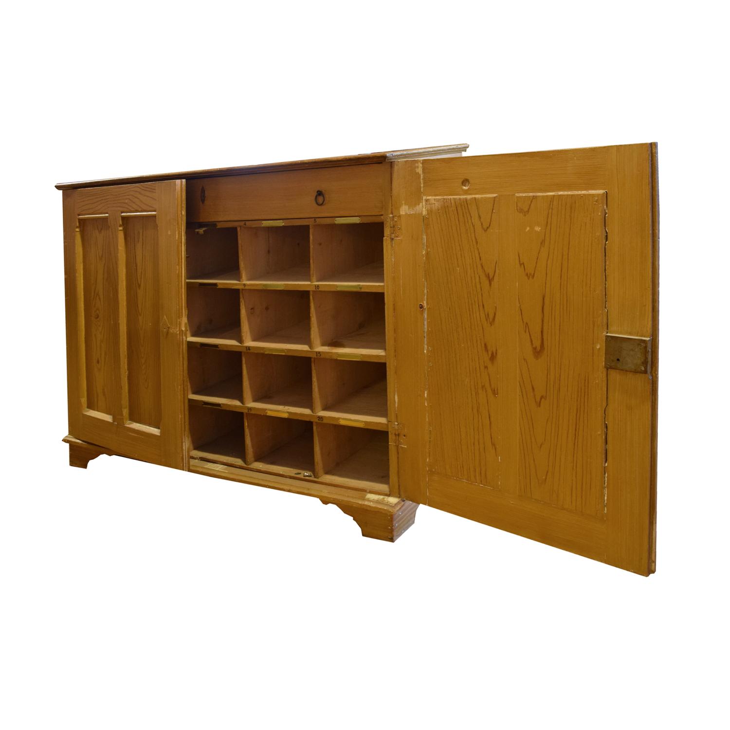 A Painted Two Door Wood Cabinet 57" W x 18.5" D x 44.5" H — United States, Circa 1890