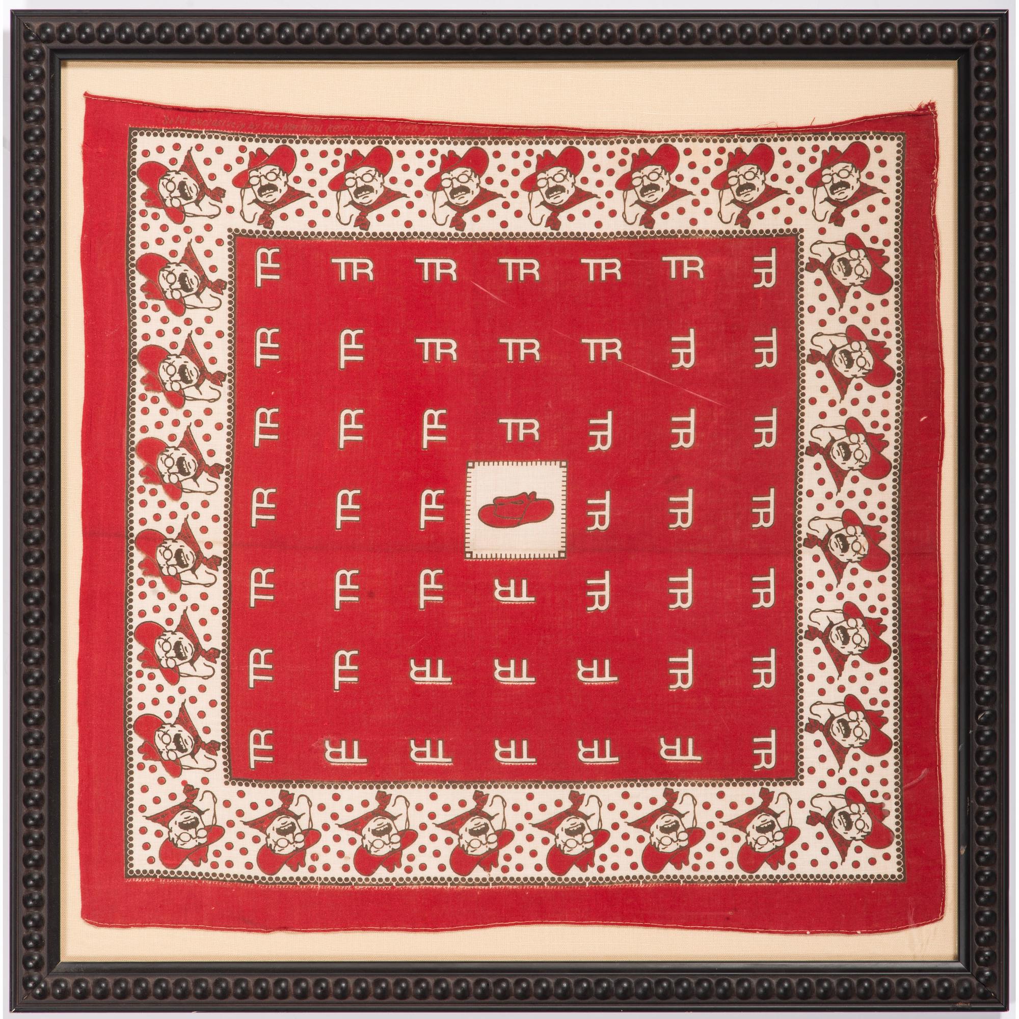 Theodore Roosevelt 1912 Campaign Bandanna Featuring Rough Rider Imagery