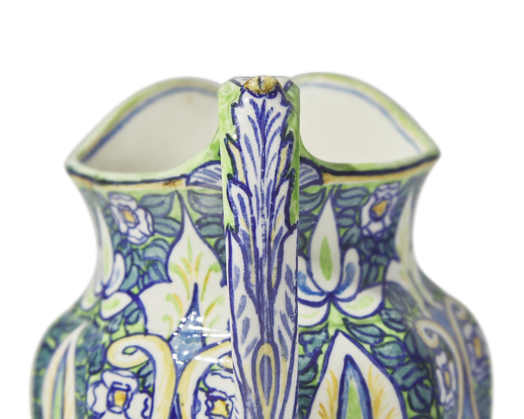 A Wedgwood Arts and Crafts Decorated Creamware Milk Pitcher