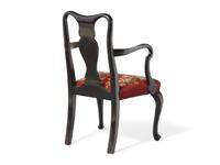 A Queen Anne Style Japanned Child's Armchair