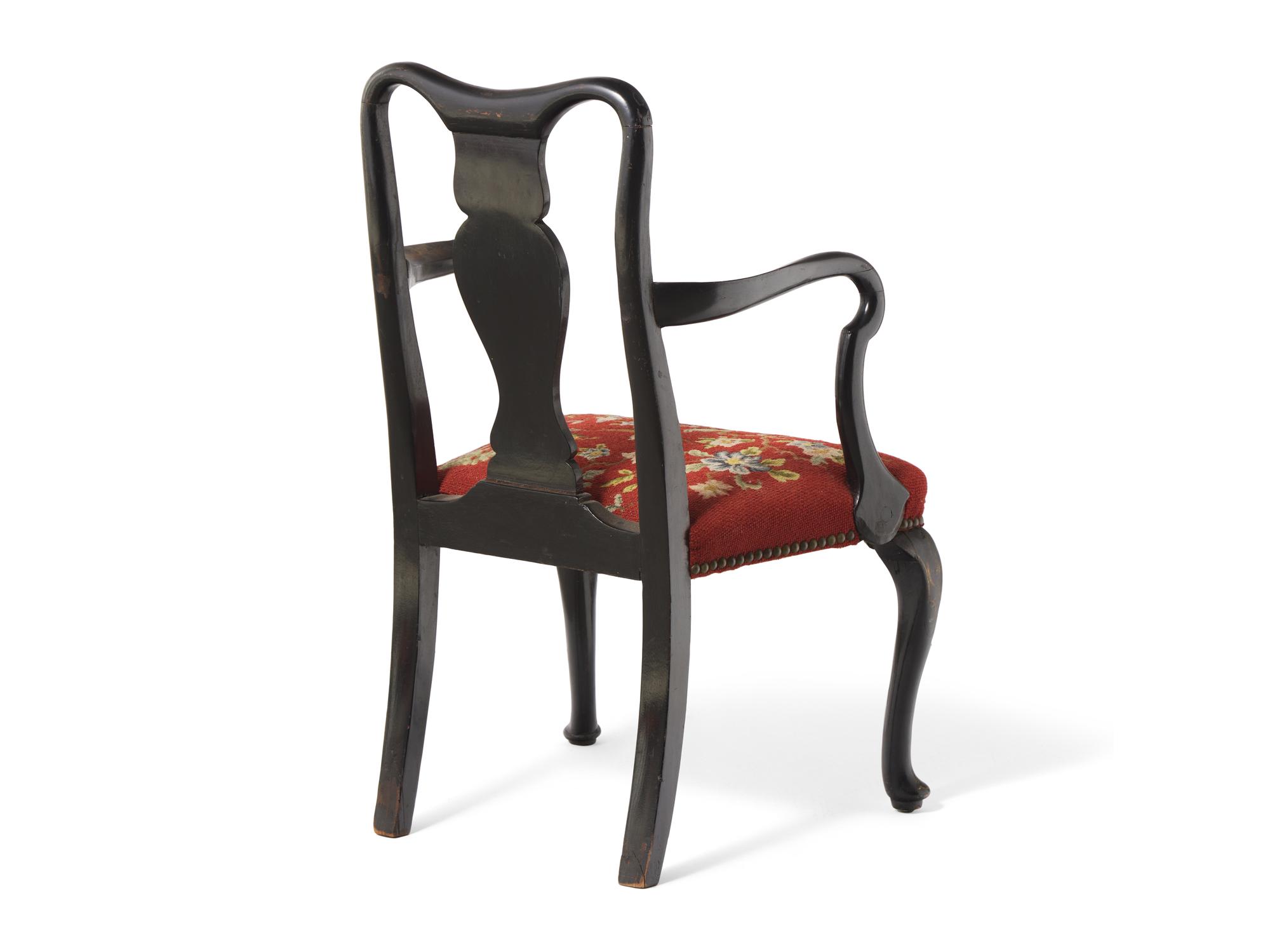 A Queen Anne Style Japanned Child's Armchair