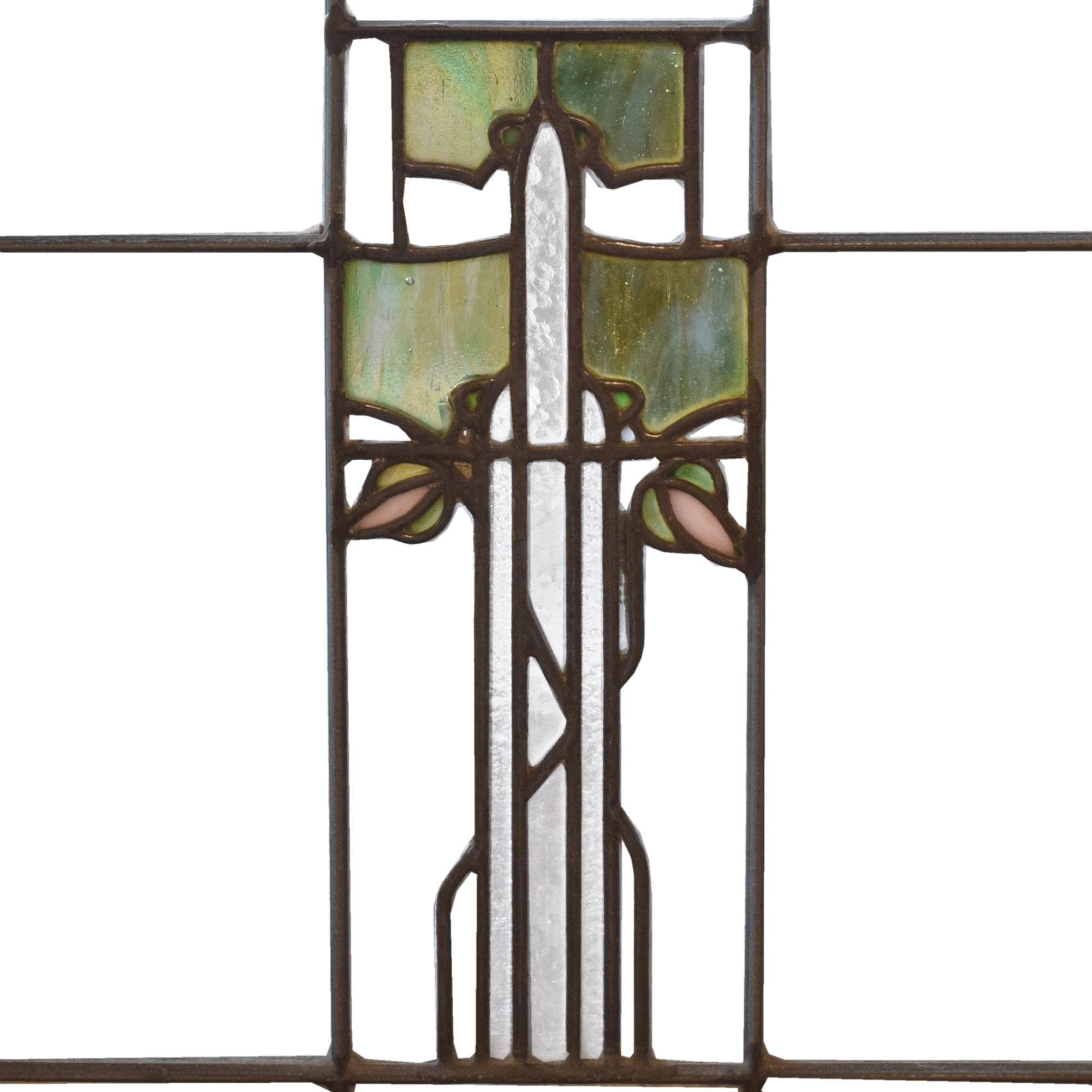 A Pair of George Maher Windows from the Morse House, Glencoe, IL. 16.5" W x 1.5" D x 35.5" H — United States, 1906