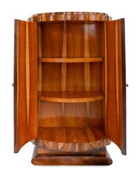 An Art Deco Rosewood Demilune Bar Cabinet