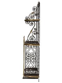 A Damerval Freres Cast Iron and Brass Baker's Rack