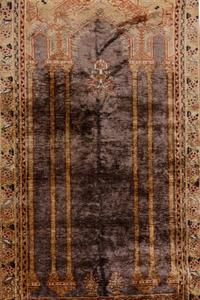 A Turkish Silk Prayer Rug