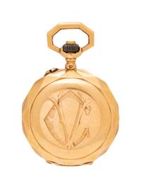 An 18 Karat Yellow Gold Hunter Case Pocket Watch,