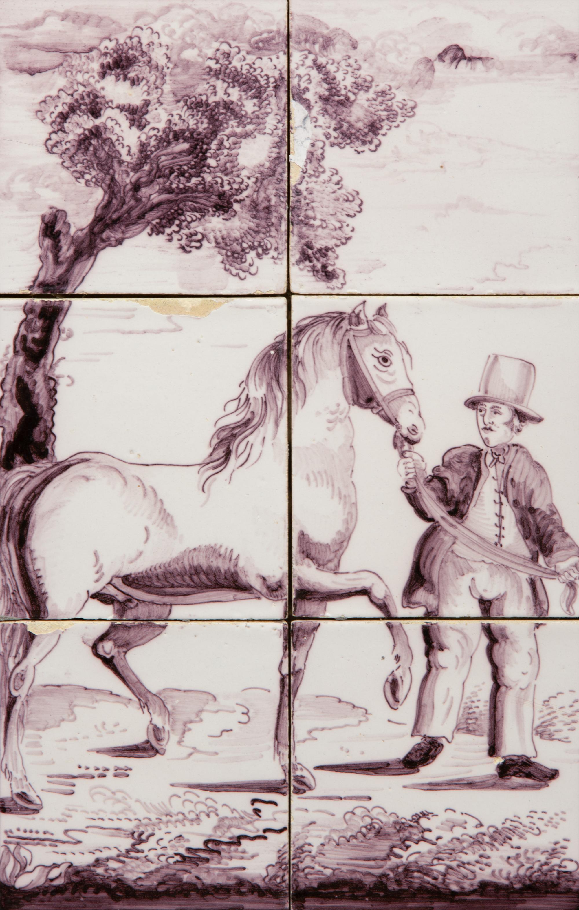 A Pair of Delftware Tile Plaques