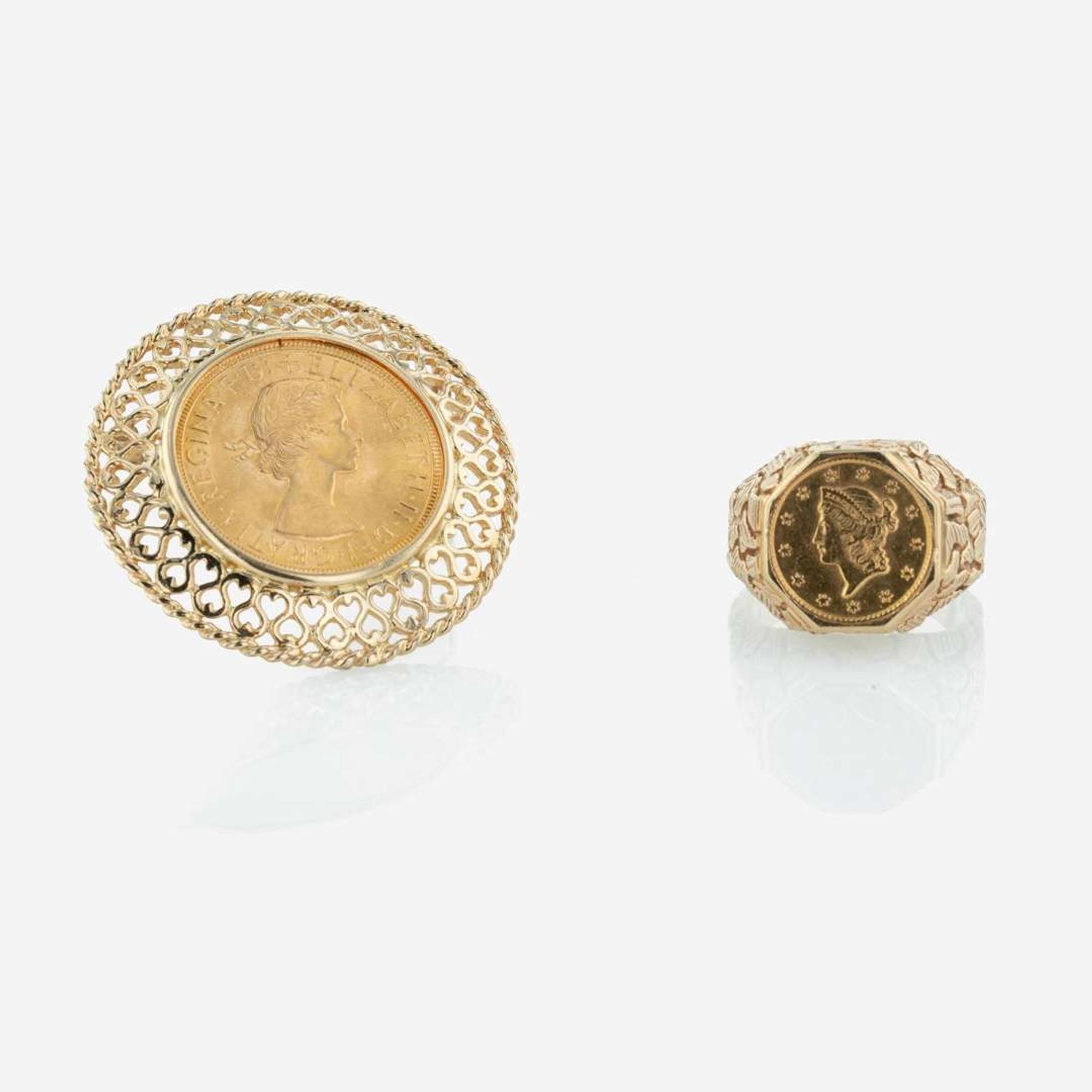 A Collection of Yellow Gold Coin Jewelry