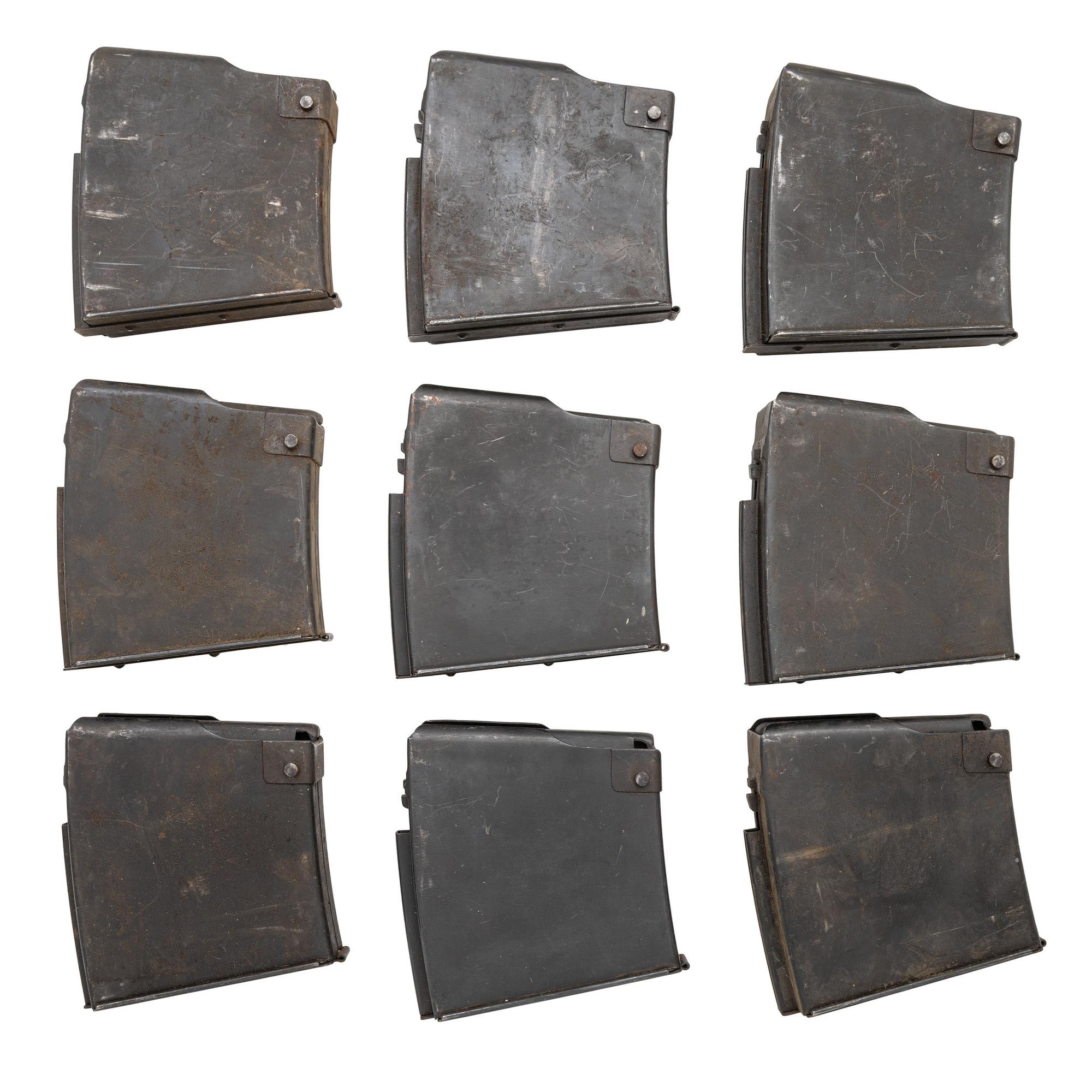 Lot of (9) Solothurn Magazines for the S18-100 and S18-154 20mm Anti-Tank Rifles