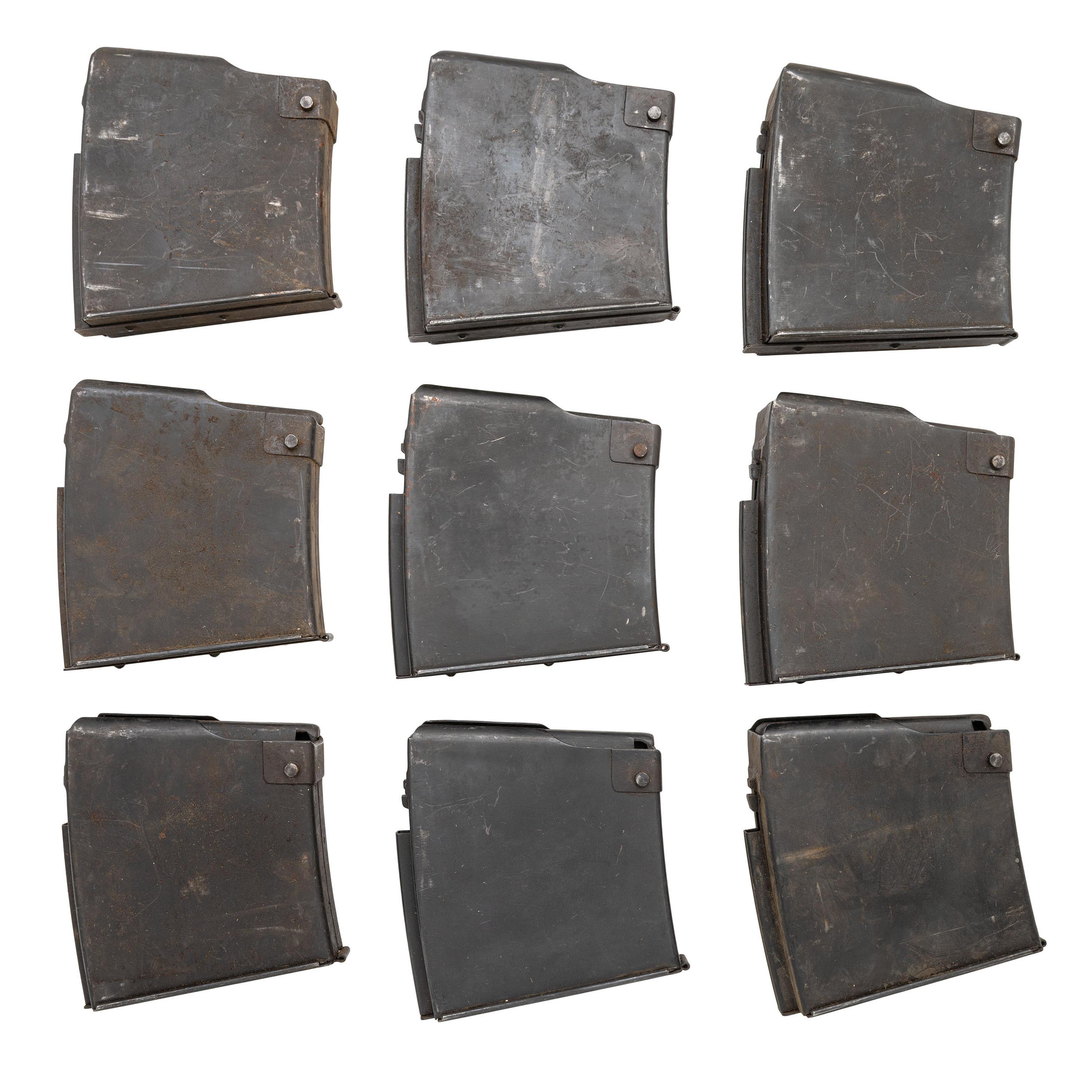 Lot of (9) Solothurn Magazines for the S18-100 and S18-154 20mm Anti-Tank Rifles